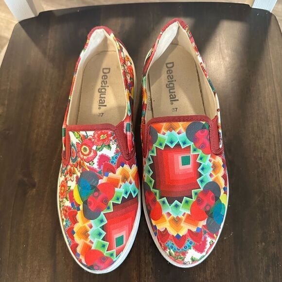 Desigual Tennis ABRIL 51KS1B4 rouge size 37 / 6.5 - Picture 4 of 9